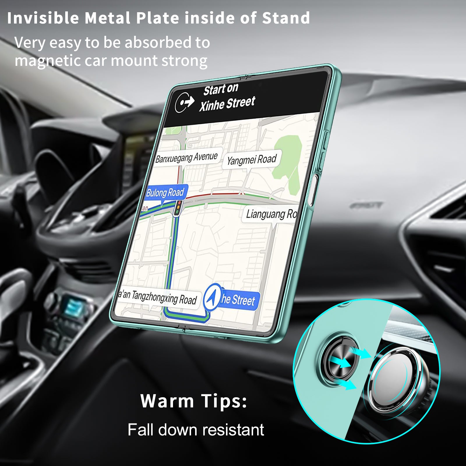 For Samsung Galaxy Z Fold5 5G Ring Kickstand Phone Case Support Car Mount Hard PC Protective Cover For Samsung Galaxy Z Fold5 5G Ring Kickstand Phone Case Support Car Mount Hard PC Protective Cover